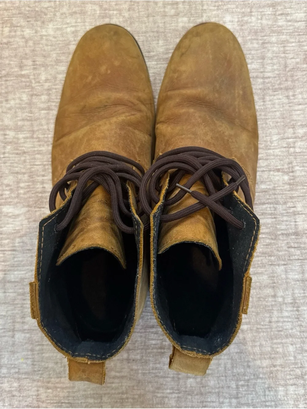 Men's Tan Leather Lace-Up Boots from South Africa